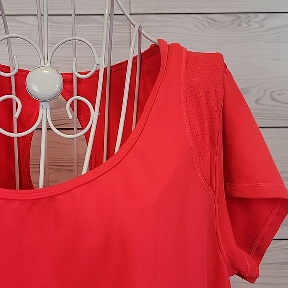 Jessica Simpson partial mesh pullover top - Orange red Women's Size 1X - Picture 4 of 11